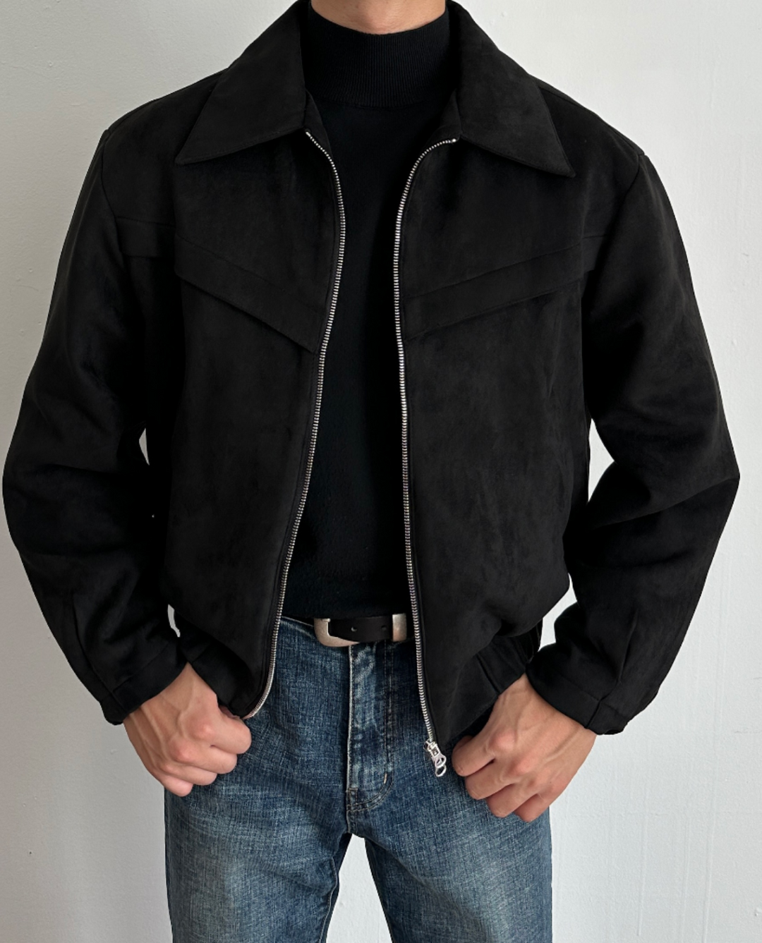 Giacca Scamosciata Uomo | Zip Sottile e Stile Essenziale 6