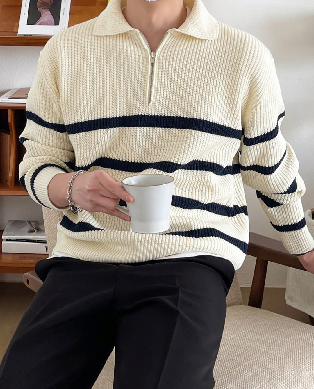 Maglione Uomo Mezza Zip | Collo Alto e Comfort 2