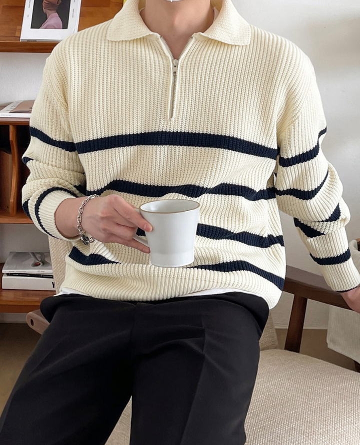 Maglione Uomo Mezza Zip | Collo Alto e Comfort 2
