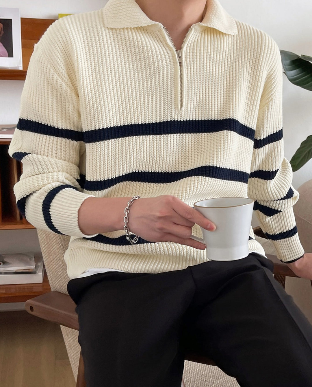 Maglione Uomo Mezza Zip | Collo Alto e Comfort 4