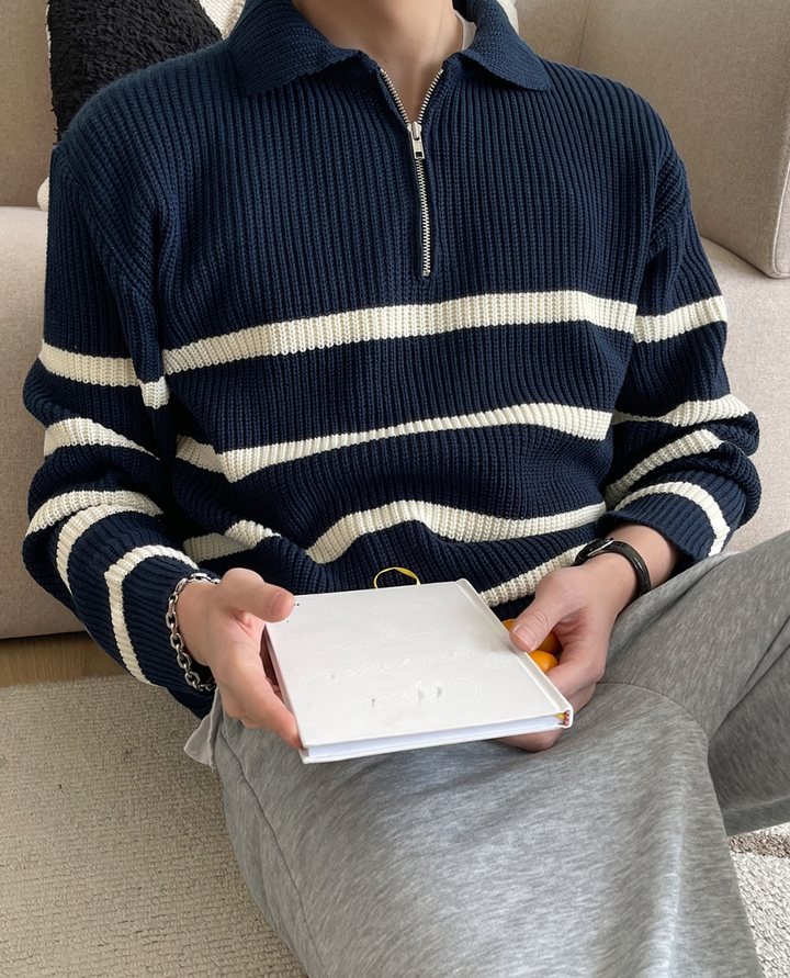 Maglione Uomo Mezza Zip | Collo Alto e Comfort 6
