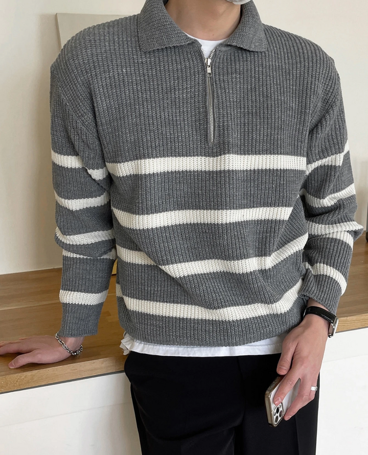Maglione Uomo Mezza Zip | Collo Alto e Comfort 8