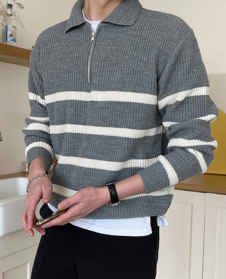 Maglione Uomo Mezza Zip | Collo Alto e Comfort 9