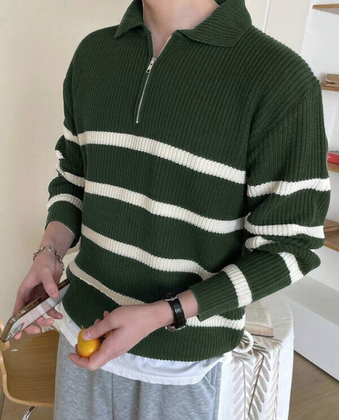Maglione Uomo Mezza Zip | Collo Alto e Comfort 11
