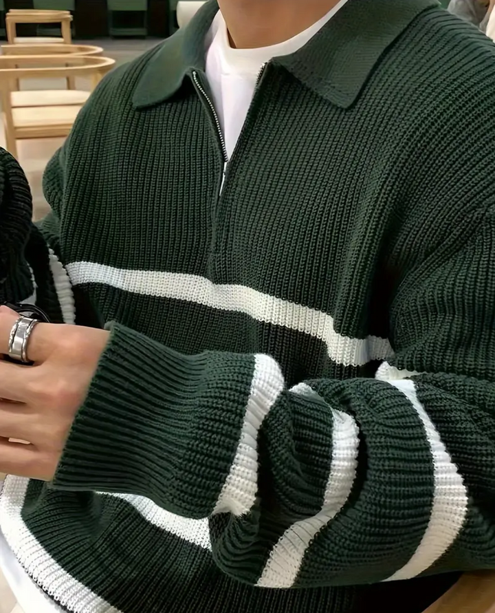 Maglione Uomo Mezza Zip | Collo Alto e Comfort 13