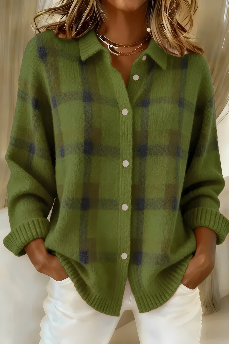 Cardigan a Quadri Donna | Morbido e Versatile 6