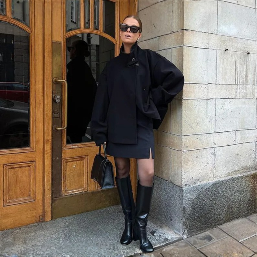 Women's Stand-Up Collar Coat | Button Down & Tailored Fit