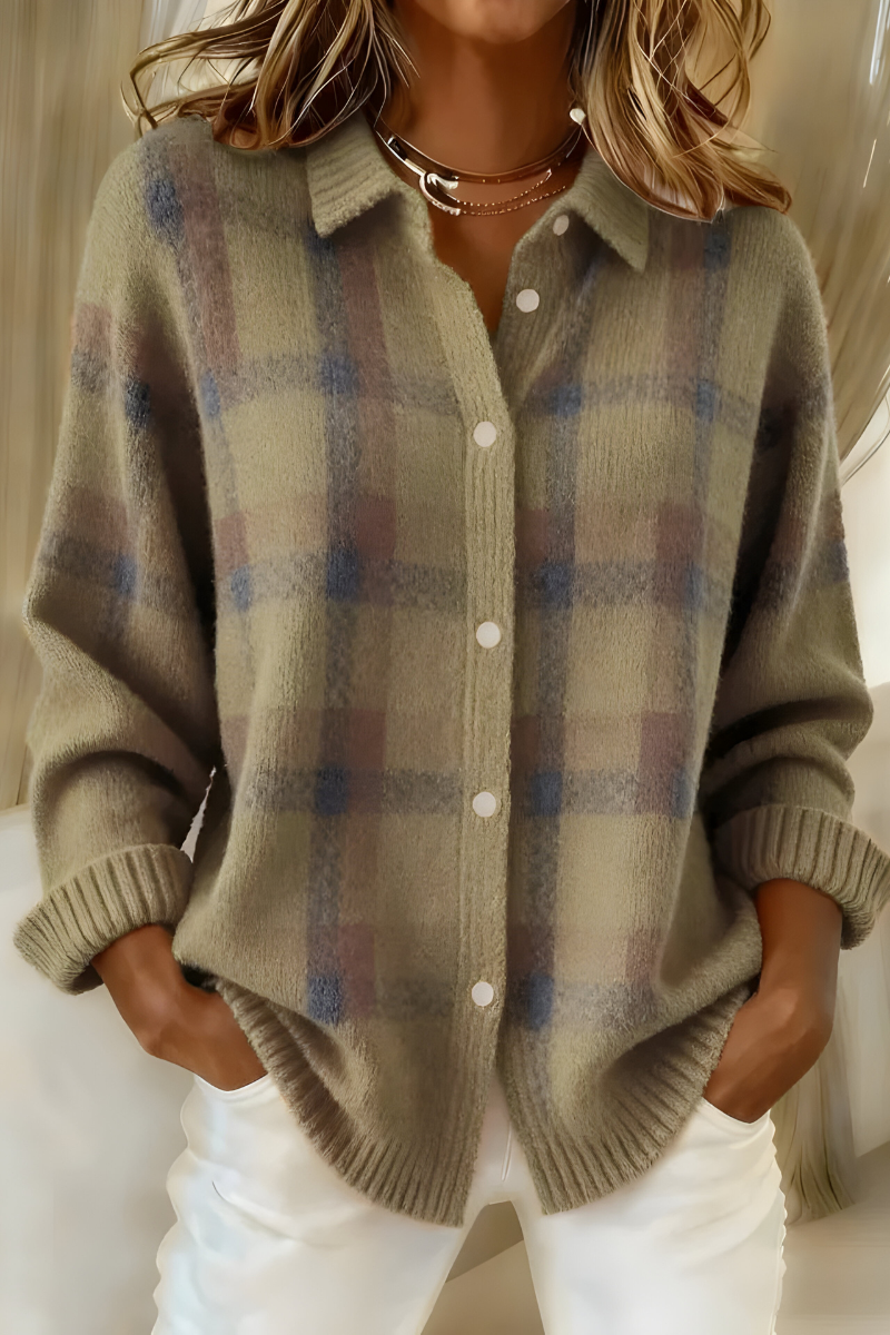 Cardigan a Quadri Donna | Morbido e Versatile 4