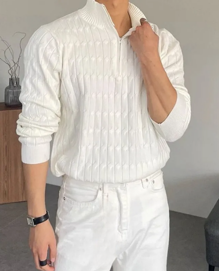 Maglione Uomo Mezza Zip | Trama Calda e Avvolgente 2