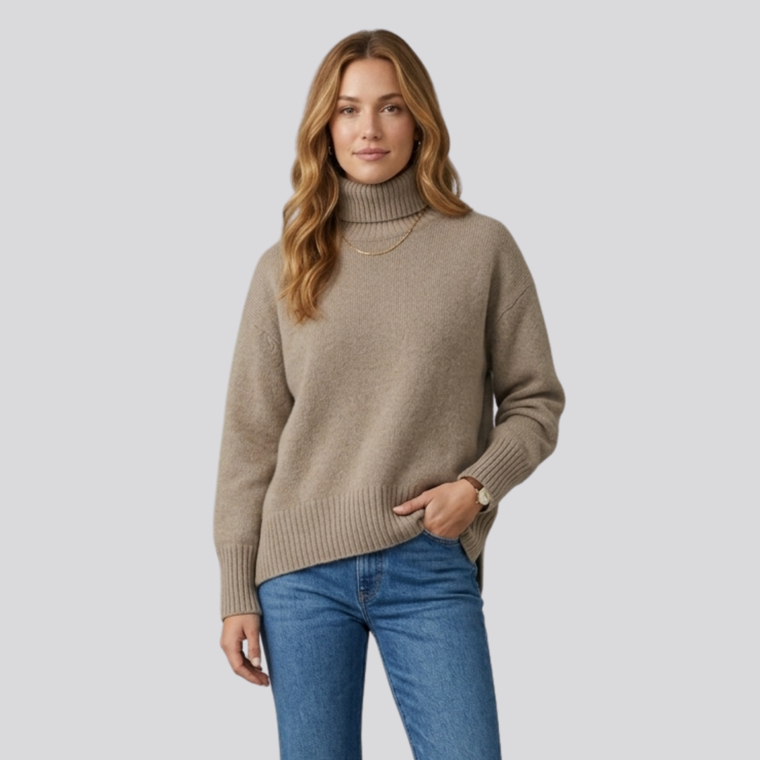 Doriane™ | Fine Knit Turtleneck Sweater with Slim Fit