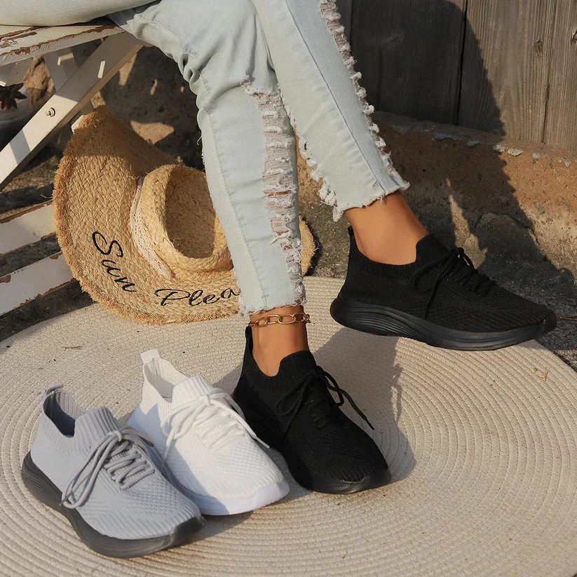 Breathable Knit Sneakers for Women – Lightweight &amp; Casual Comfort Caliboot