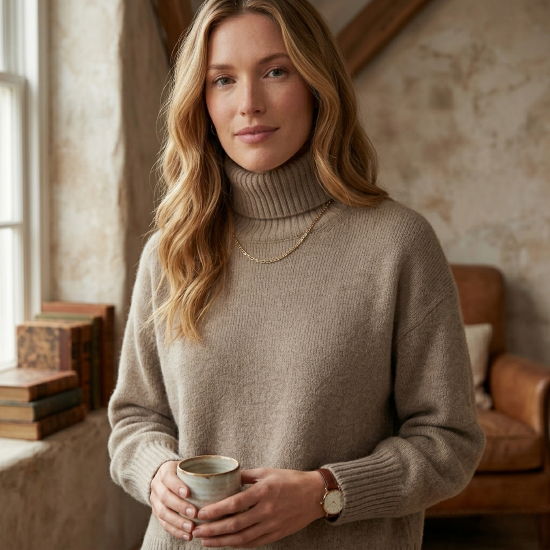 Doriane™ | Fine Knit Turtleneck Sweater with Slim Fit