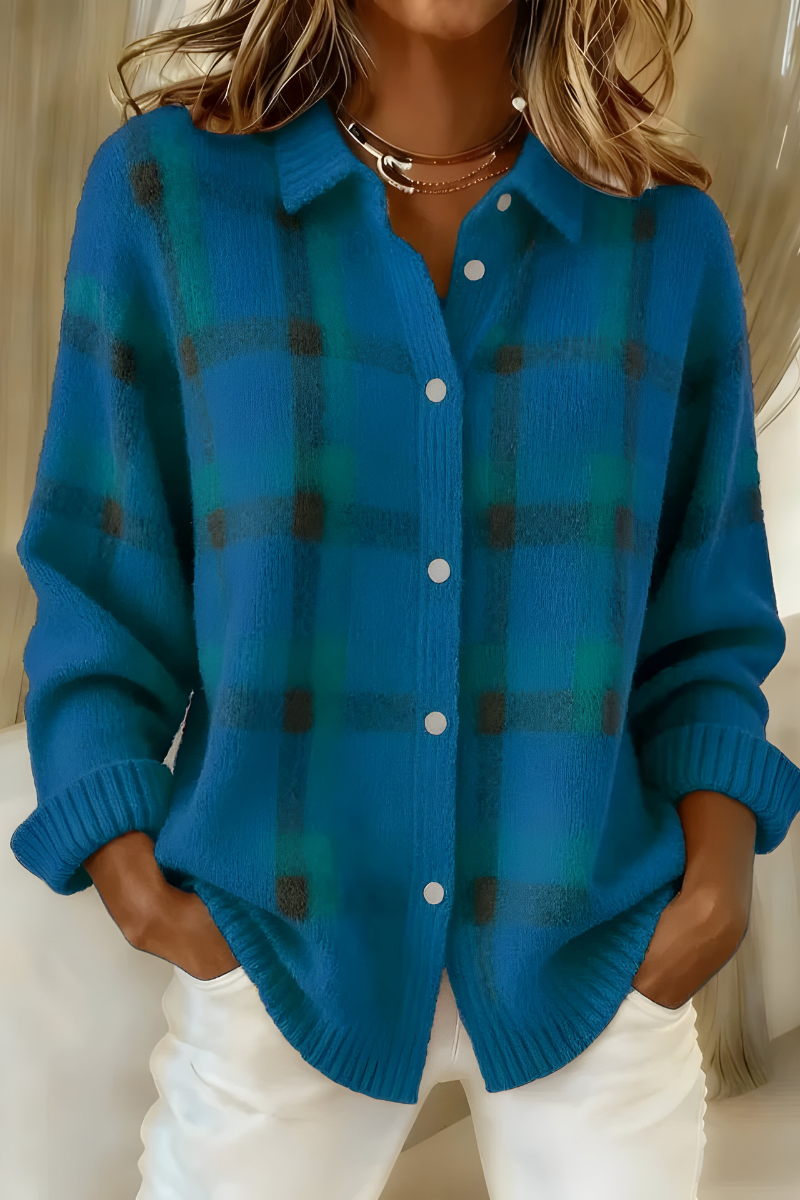 Cardigan a Quadri Donna | Morbido e Versatile 5