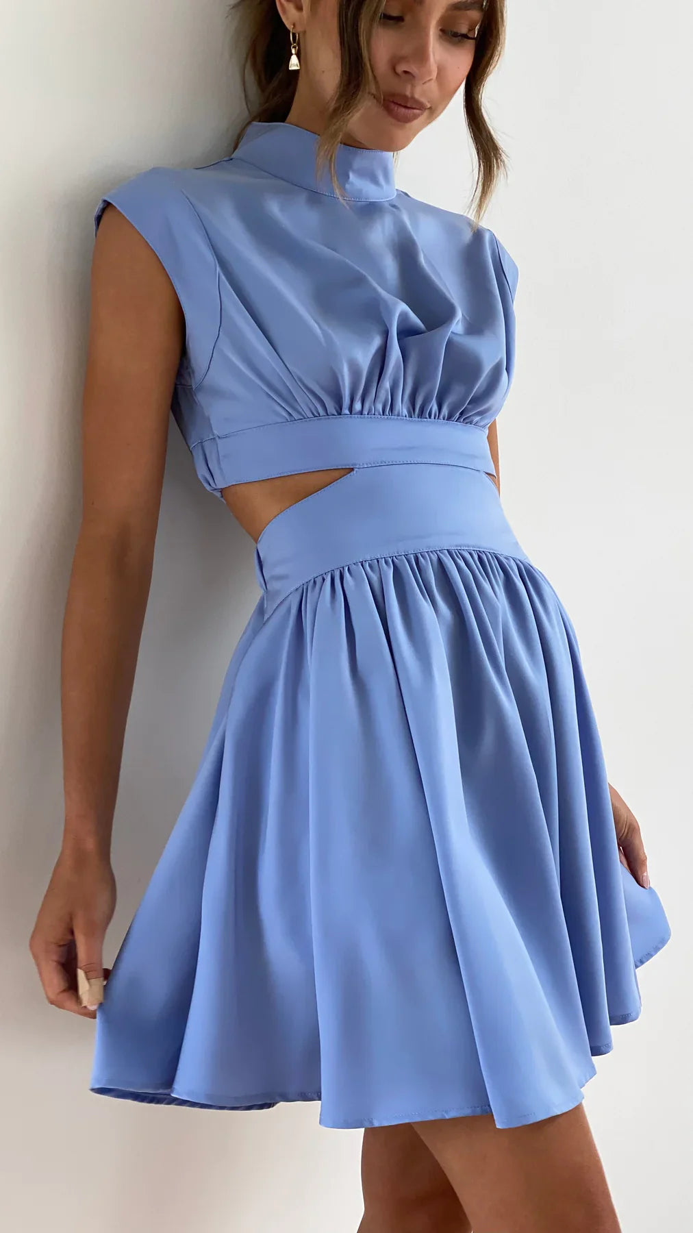 Abito Mini Donna | Cut-Out in Vita & Gonna Plissettata