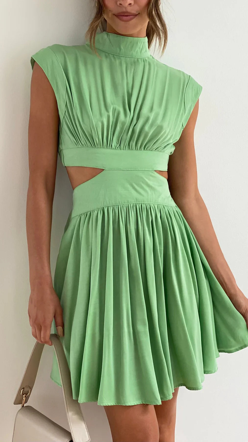 Abito Mini Donna | Cut-Out in Vita & Gonna Plissettata