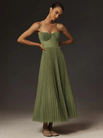 Abiti eleganti Donna | Corpetto Strutturato & Gonna Plissettata