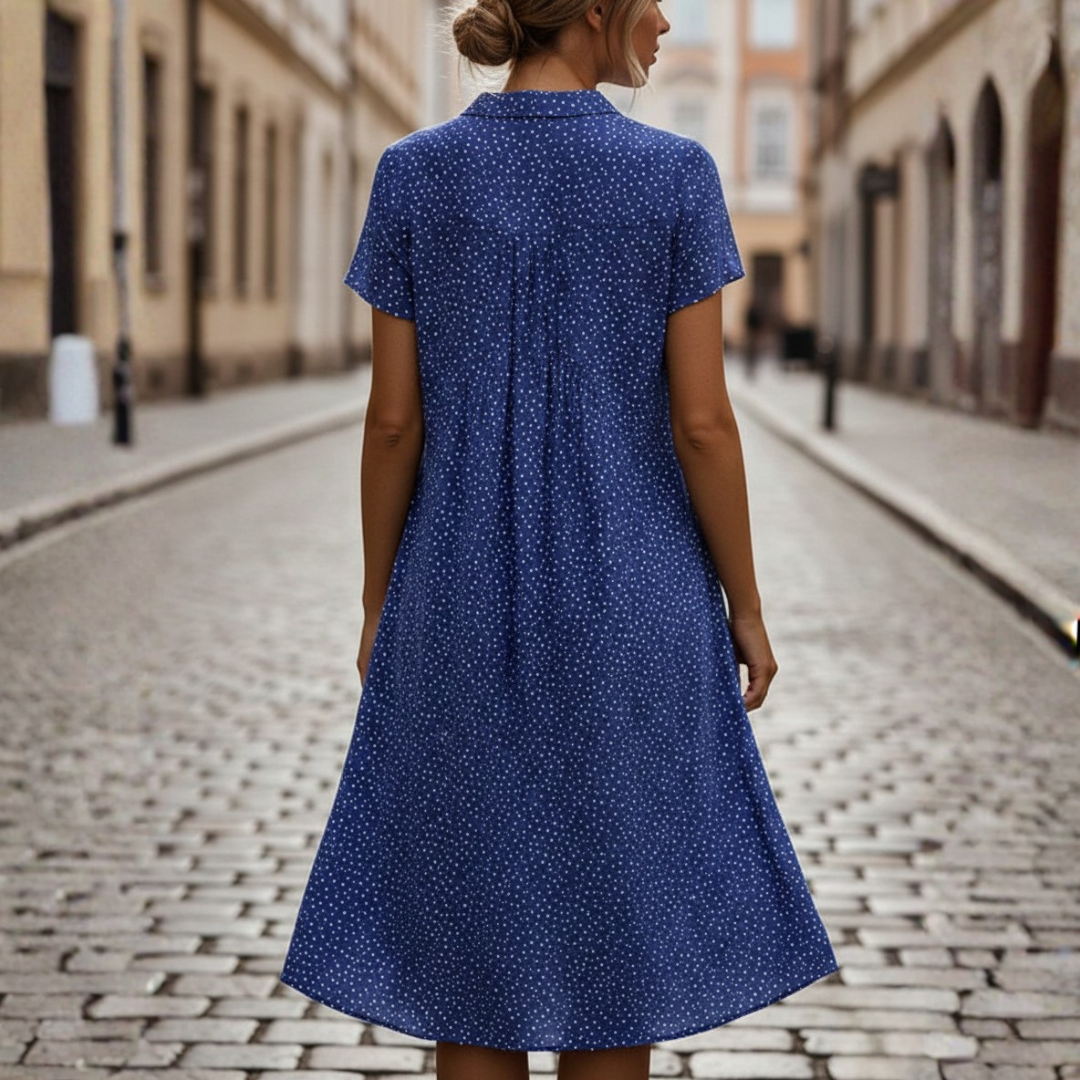 Abito Camicia Donna | Scollo a V & Vita Arricciata
