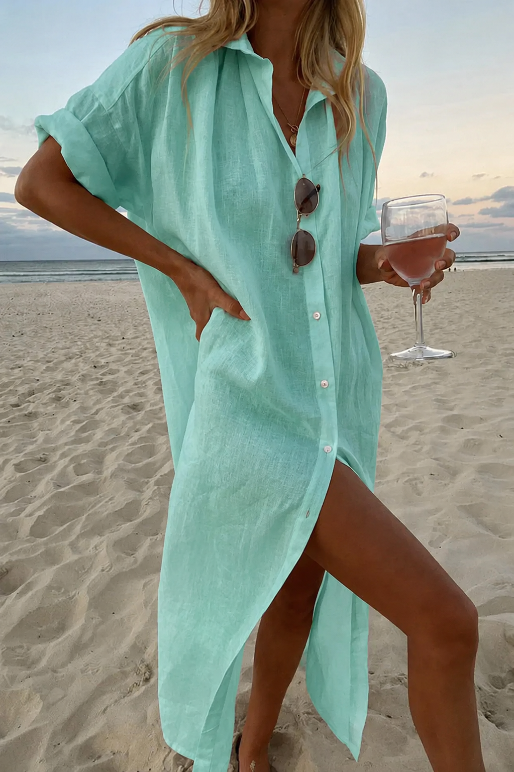 Abito Camicia in Stile Spiaggia Donna | Linea Ampia & Freschezza Leggera