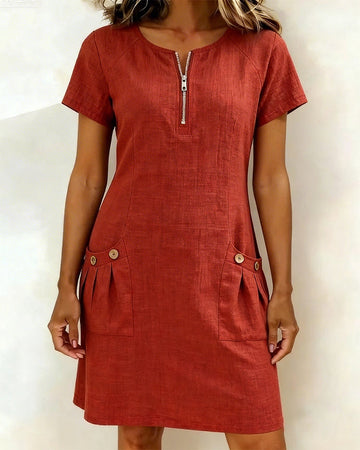 Abito Corto Donna | Zip Frontale & Stile A-Line