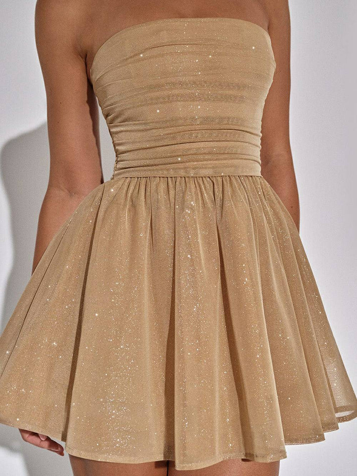 Abito Donna | Elegante con Glitter & Gonna Voluminosa