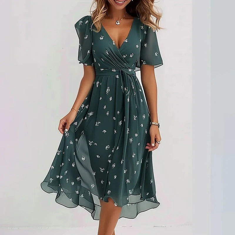 Abito Elegante Donna | Stampa Floreale & Femminilità Romantica