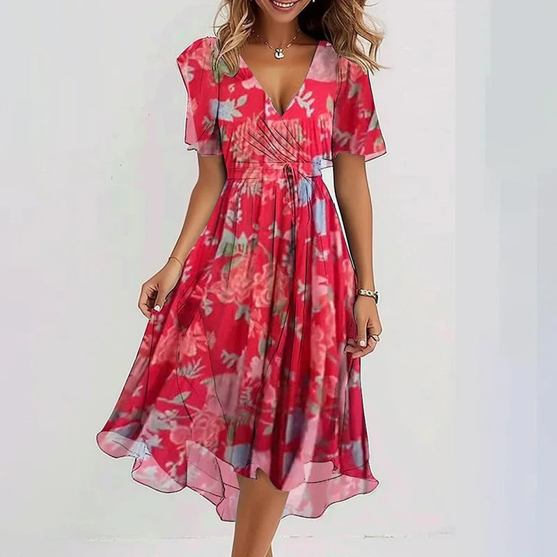 Abito Elegante Donna | Stampa Floreale & Femminilità Romantica