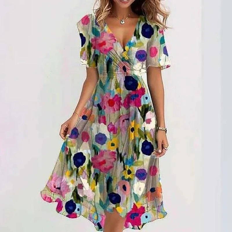 Abito Elegante Donna | Stampa Floreale & Femminilità Romantica