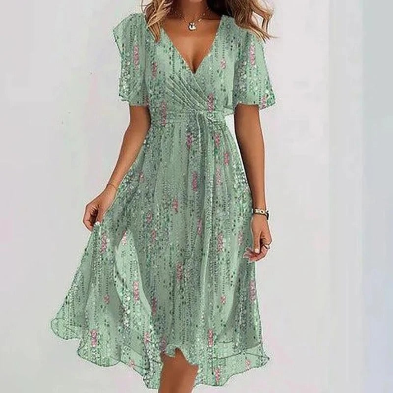 Abito Elegante Donna | Stampa Floreale & Femminilità Romantica