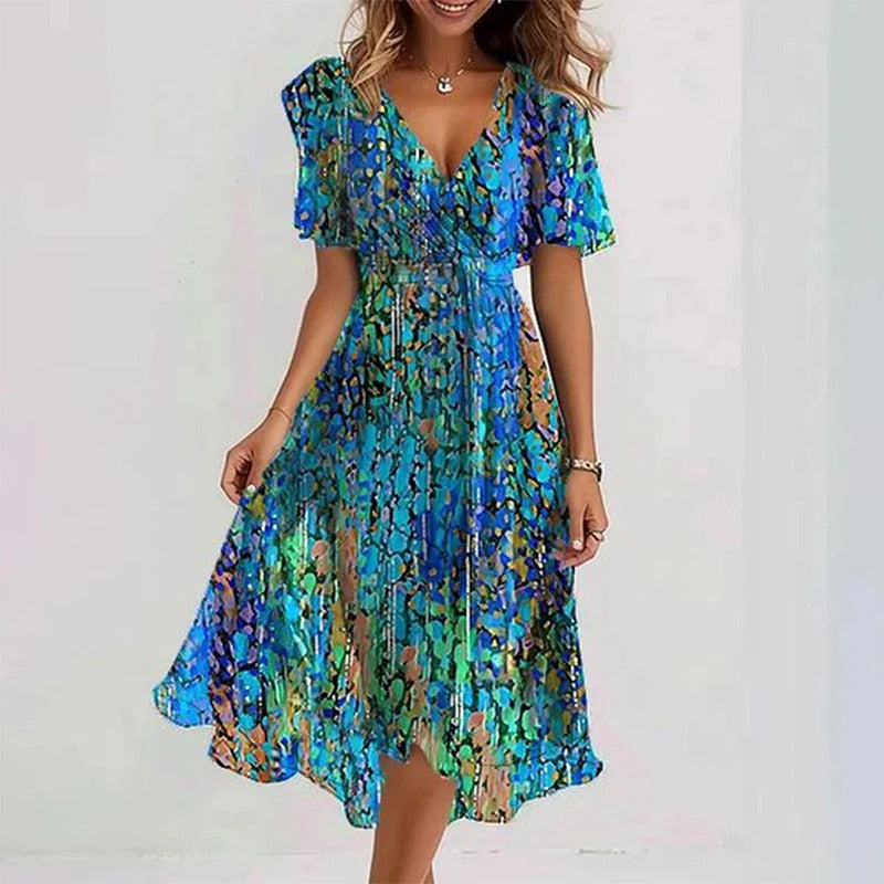 Abito Elegante Donna | Stampa Floreale & Femminilità Romantica