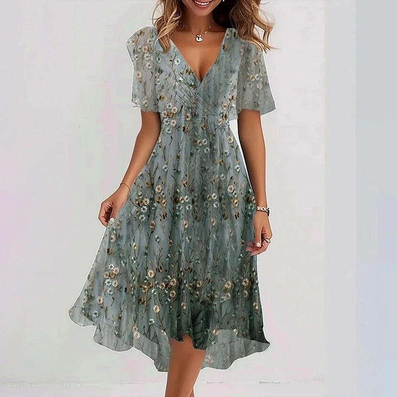 Abito Elegante Donna | Stampa Floreale & Femminilità Romantica