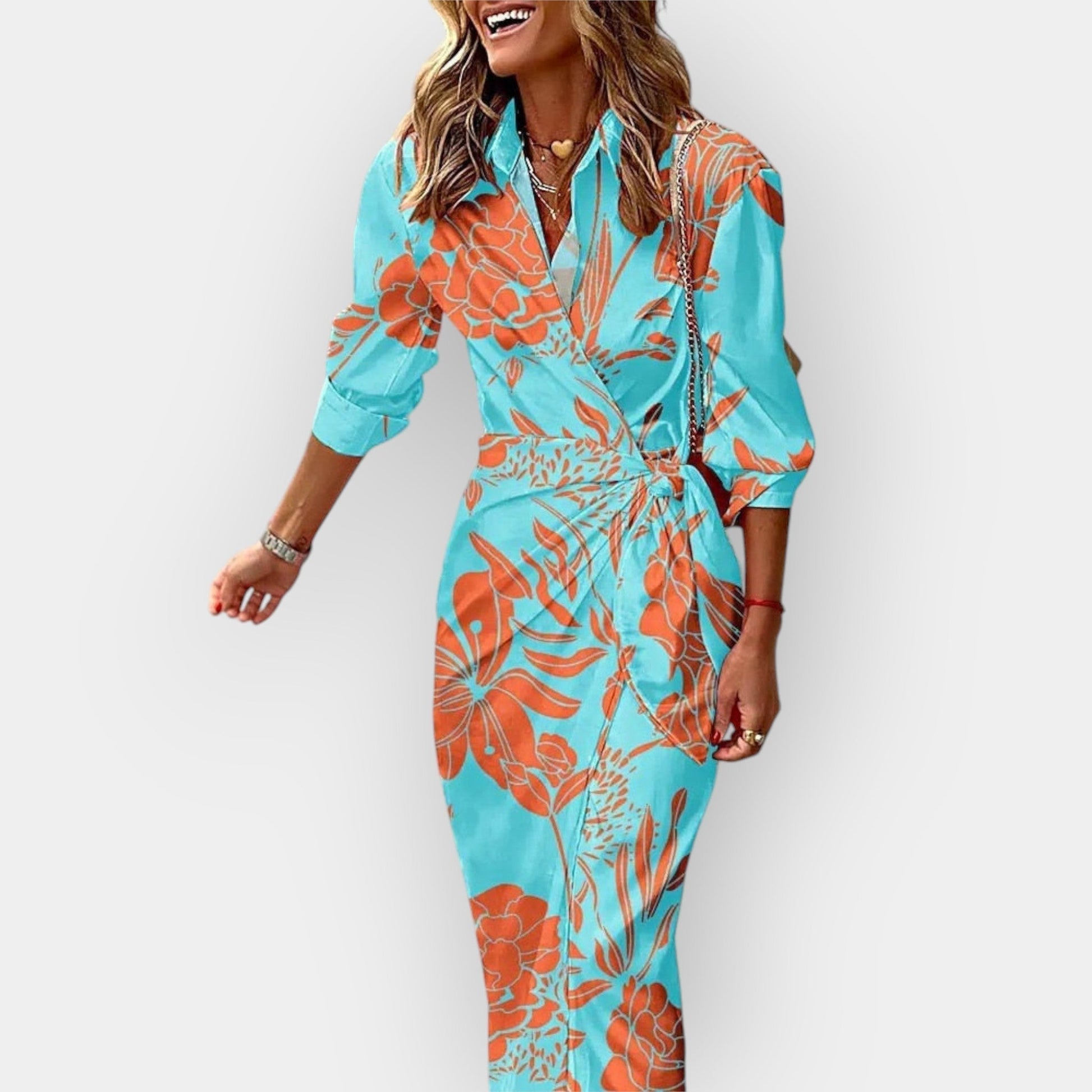 Abito Estate Donna | Stampa Geometrica Bold & Drappeggio Twist in Vita