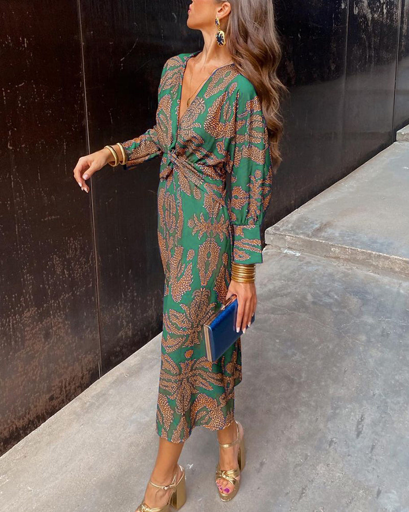 Abito Estivo Donna | Lungo con Stampa Paisley & Scollo a V Profondo