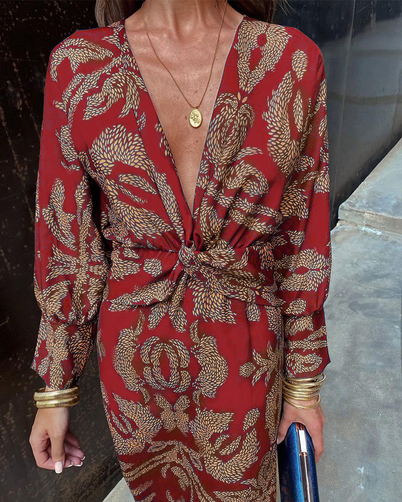 Abito Estivo Donna | Lungo con Stampa Paisley & Scollo a V Profondo