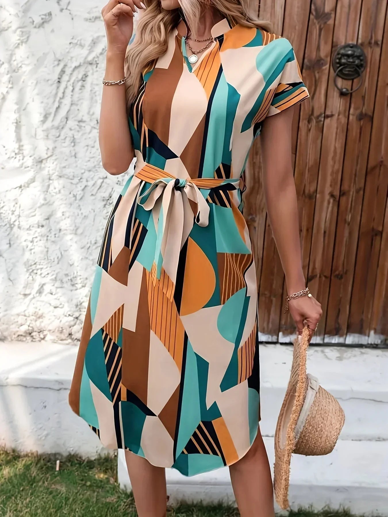 Abito Estivo Donna | Stampa Geometrica & Vestibilità Fasciante