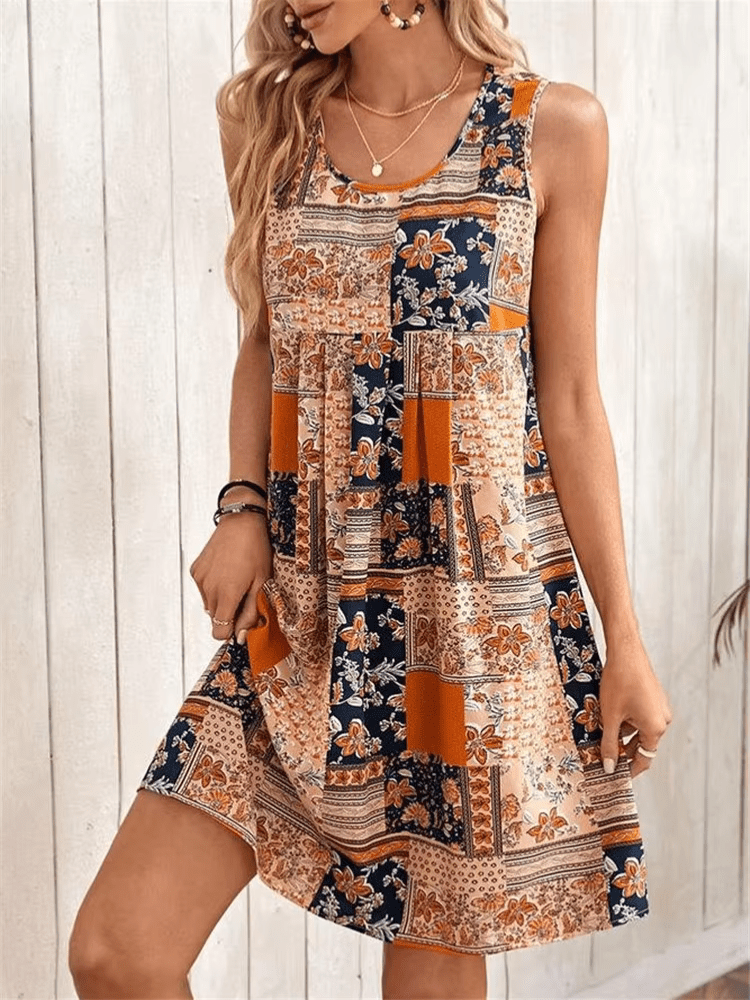 Abito Estivo Donna | Stampa Patchwork Boho & Silhouette Comoda