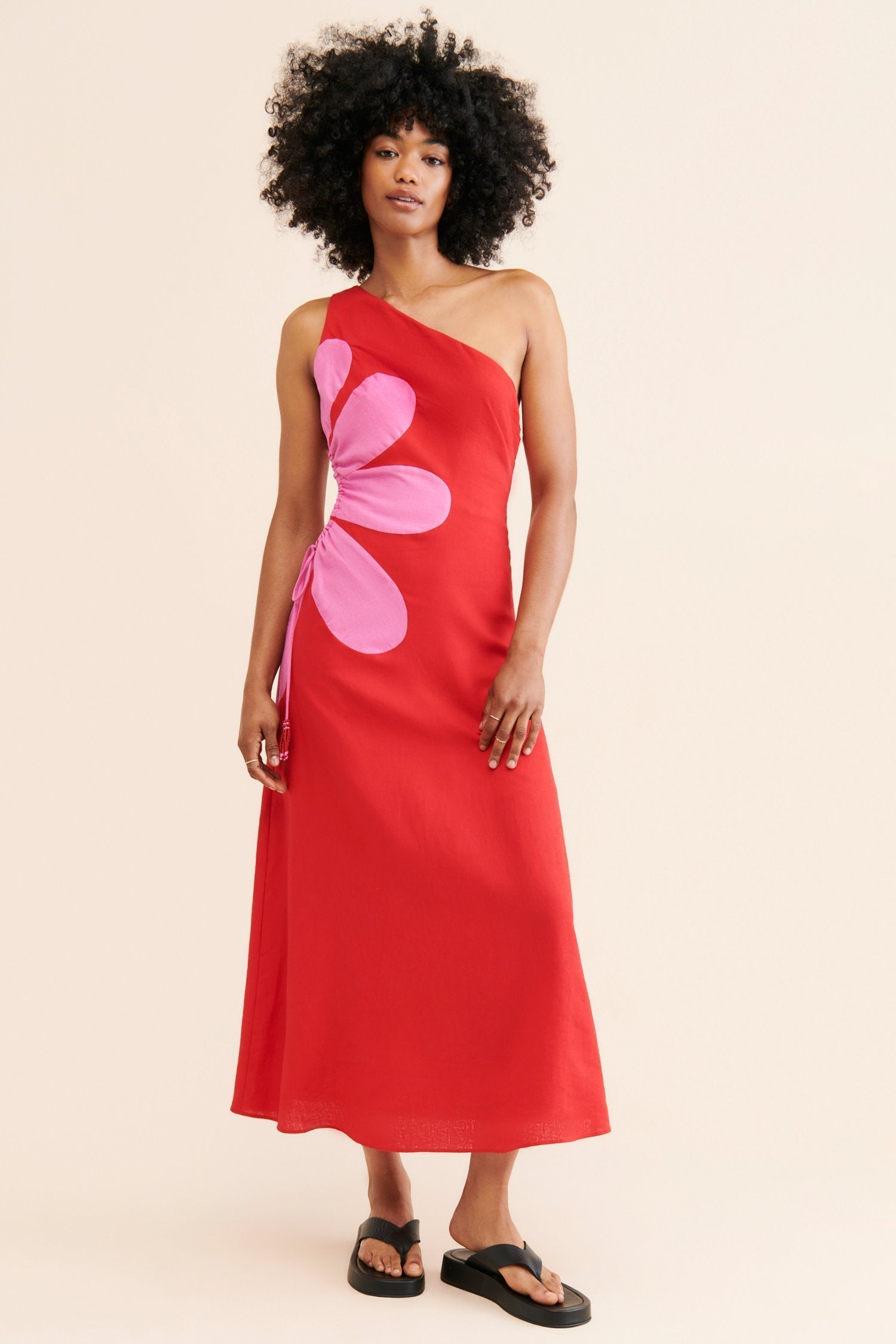 Abito Lungo Donna | Monospalla & Dettaglio Floreale Bold