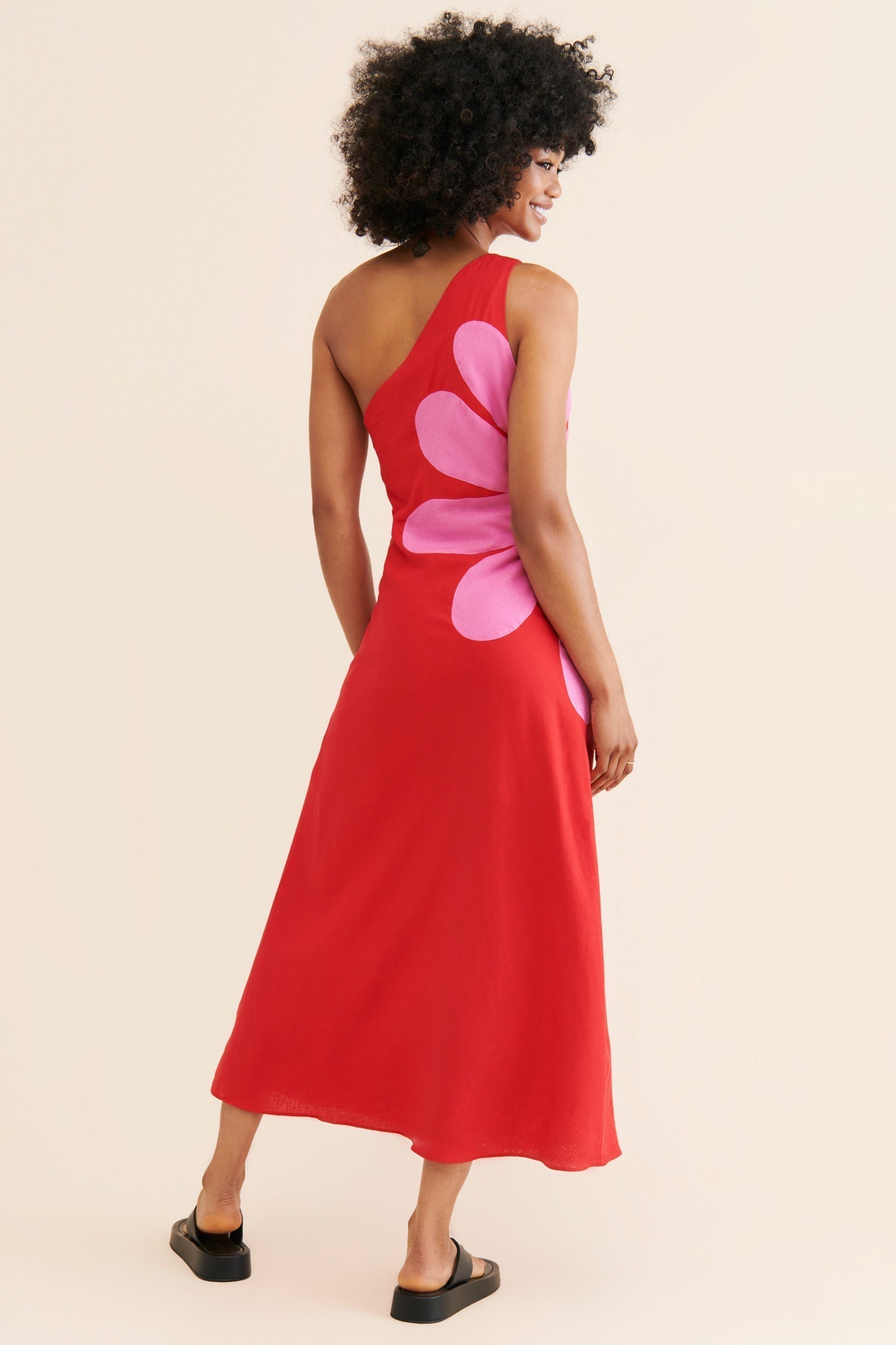 Abito Lungo Donna | Monospalla & Dettaglio Floreale Bold