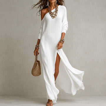 Abito Lungo Donna | Monospalla & Spacco Laterale Elegante