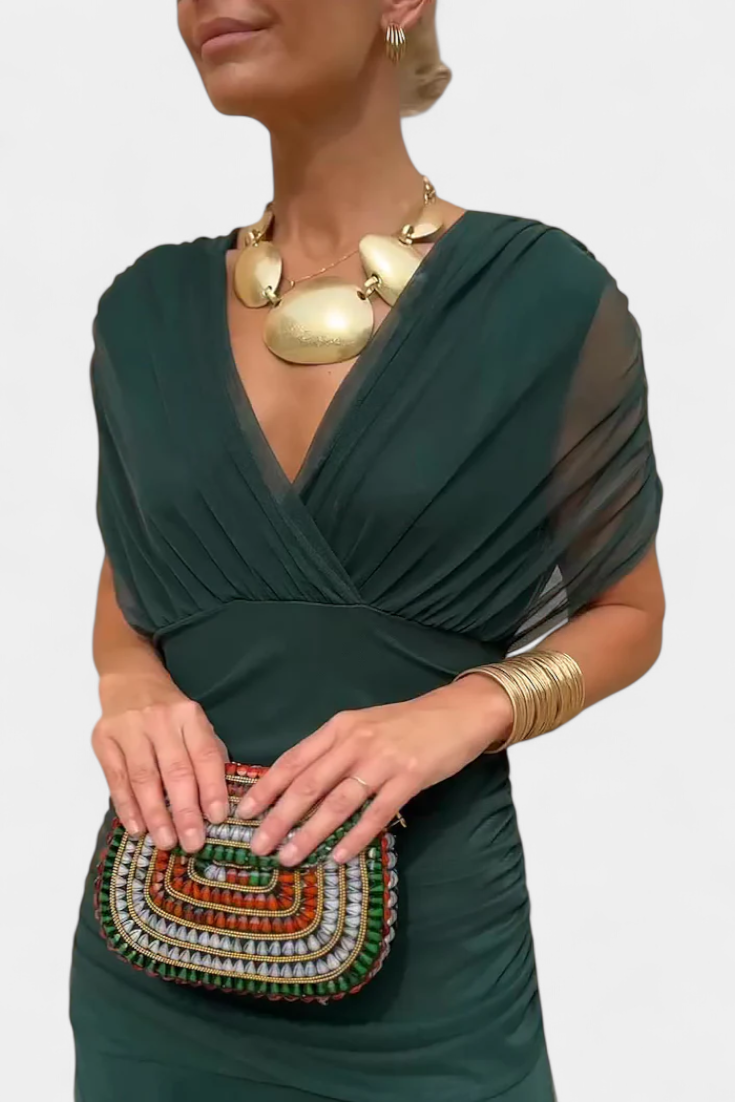 Abito Lungo Donna | Off-Shoulder Drappeggiato & Stile da Red Carpet