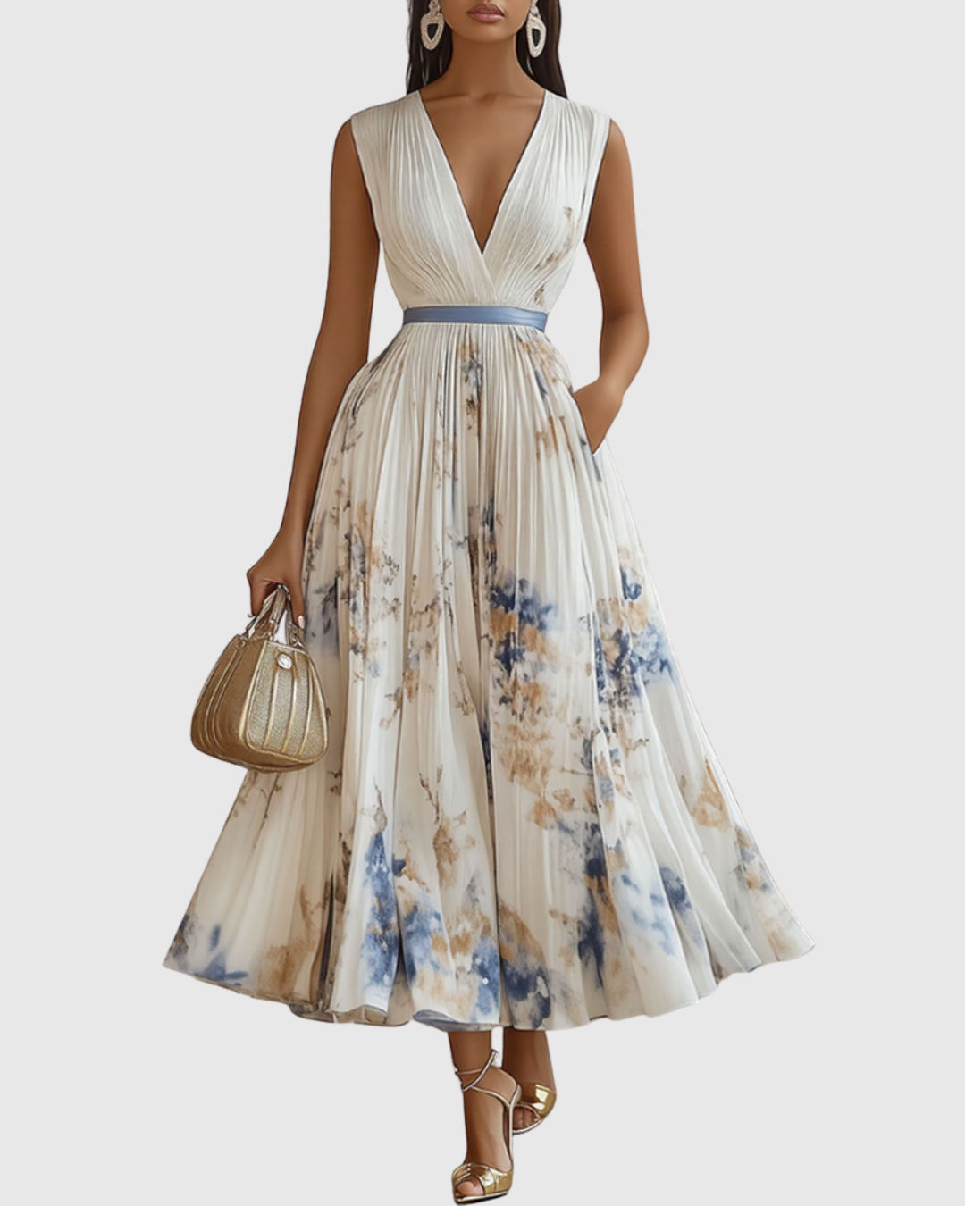 Abito Lungo Donna | Plissettato & Silhouette Fluida da Cerimonia