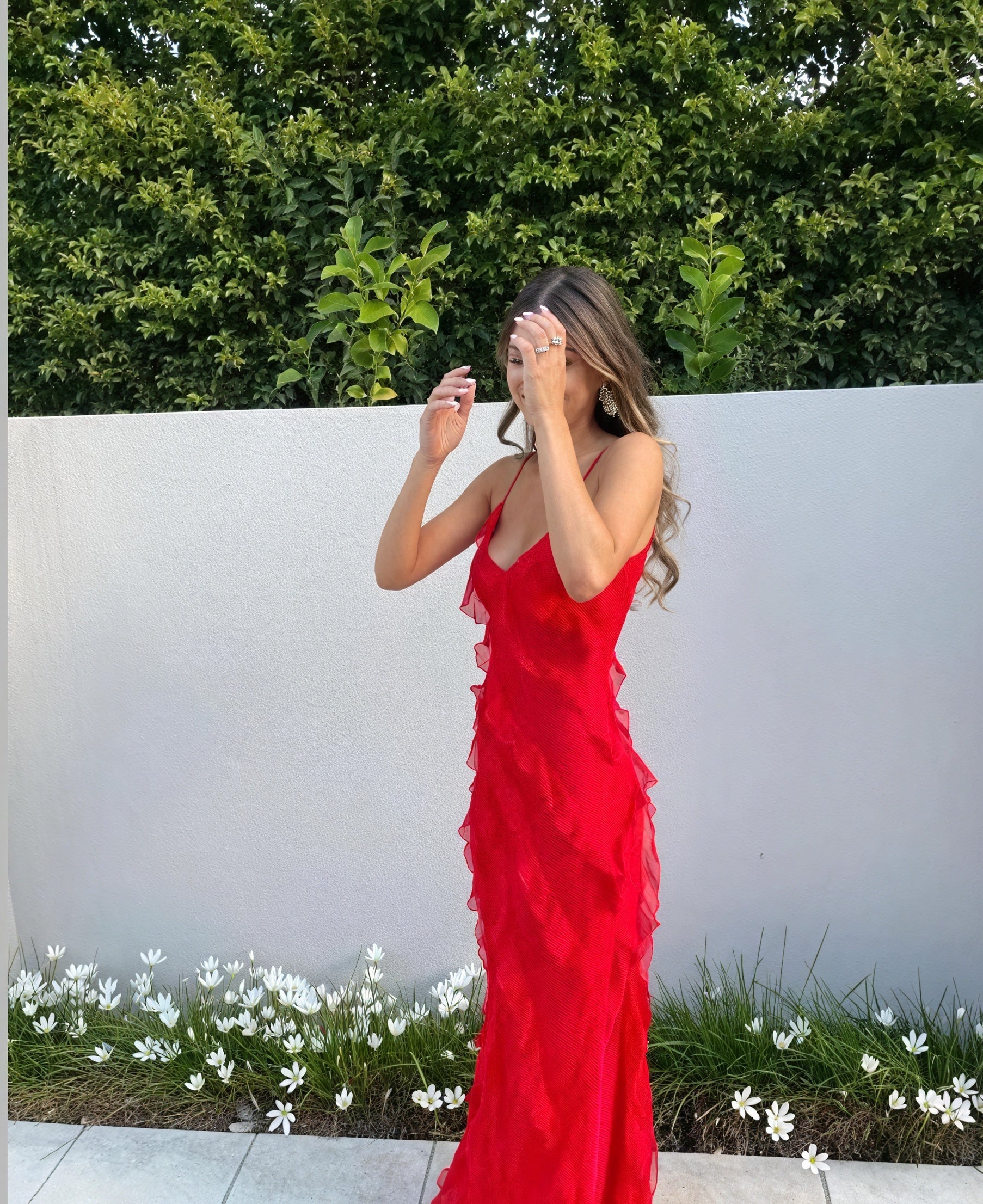 Abito Maxi Donna | Balze a Cascata & Bretelle Sottili Sensuali