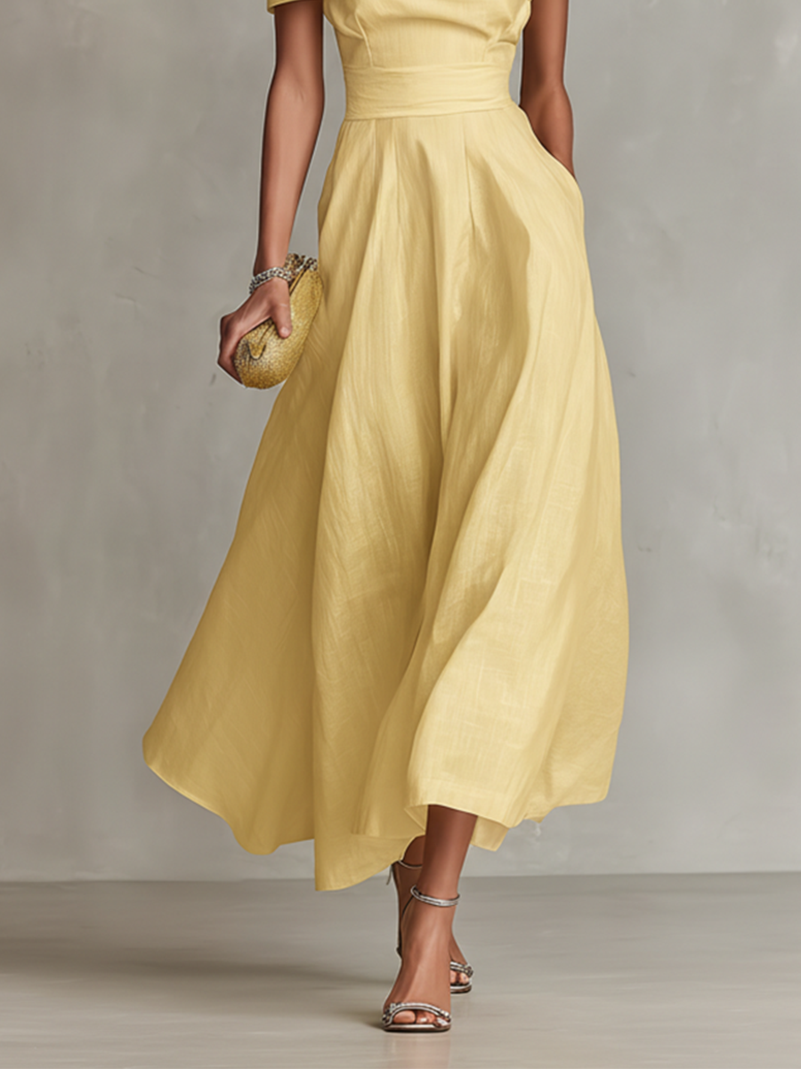 Abito Maxi Donna Monospalla | Eleganza Scultorea & Gonna Svasata