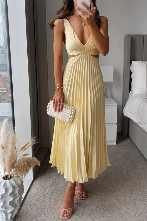 Abito Elegante Maxi con Scollo a V per Donne - Edizione Autunnale 0