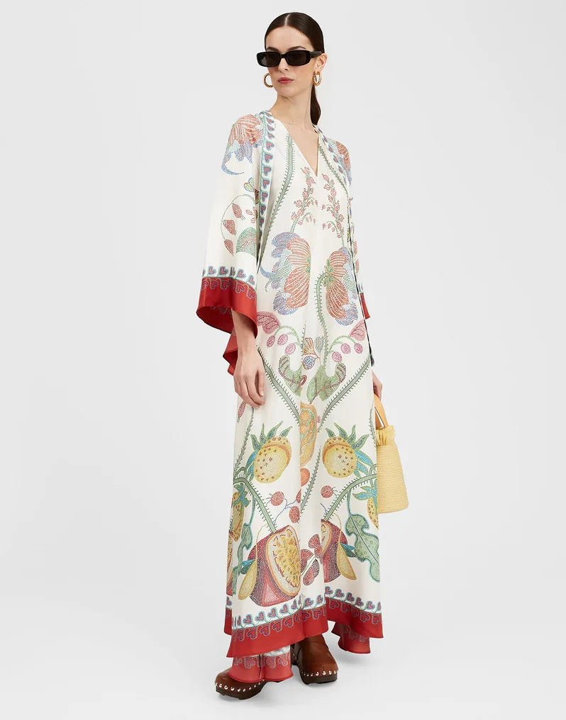 Abito Maxi Donna | Stampa Floreale Grandeur & Maniche a Campana