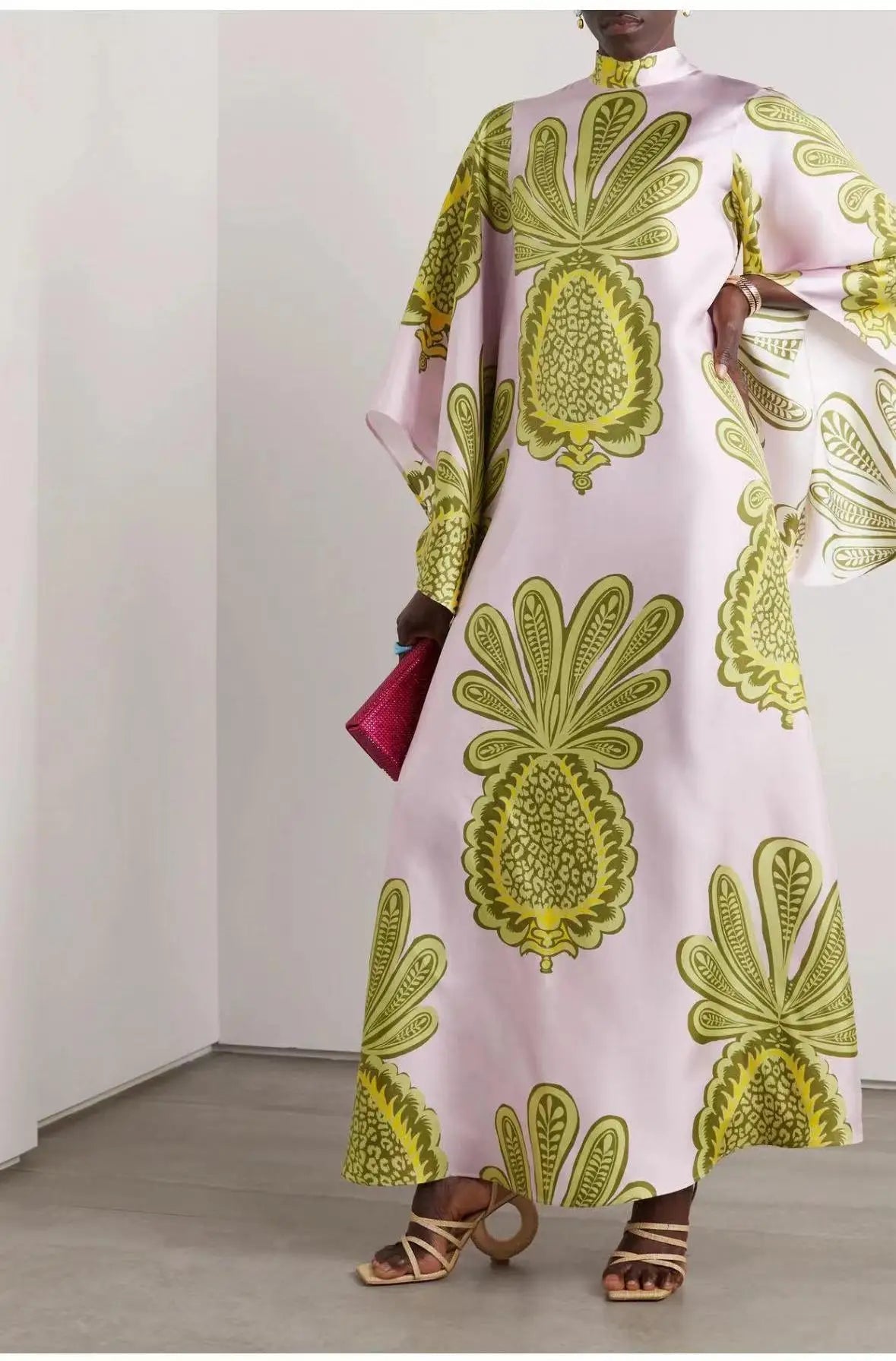 Abito Maxi Donna | Stampa Floreale Grandeur & Maniche a Campana