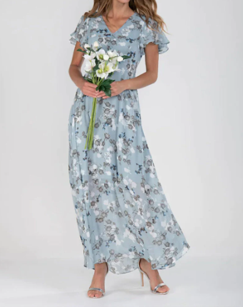 Abito Maxi Donna | Stampa Floreale & Maniche a Volant Romantiche