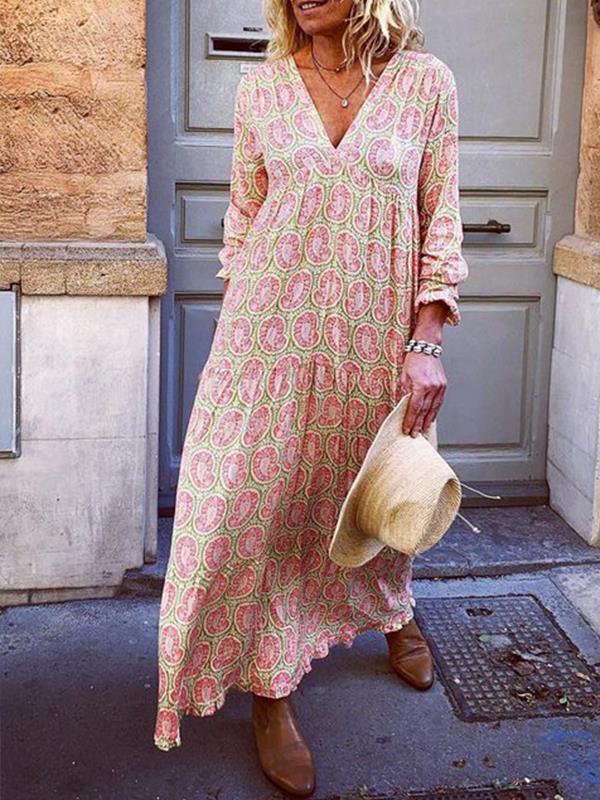 Abito Maxi Donna | Stampa Paisley & Vestibilità Fluida