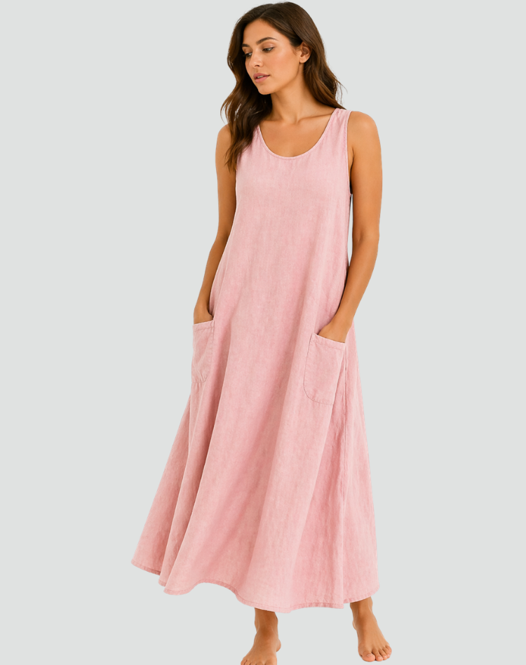 Abito Maxi Donna | Tasche Laterali e Vestibilità Ampia Svolazzante