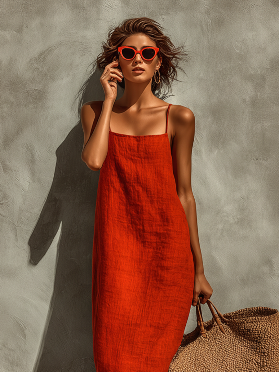 Abito Maxi Donna con Spalline Sottili | Stile Boho & Vestibilità Rilassata