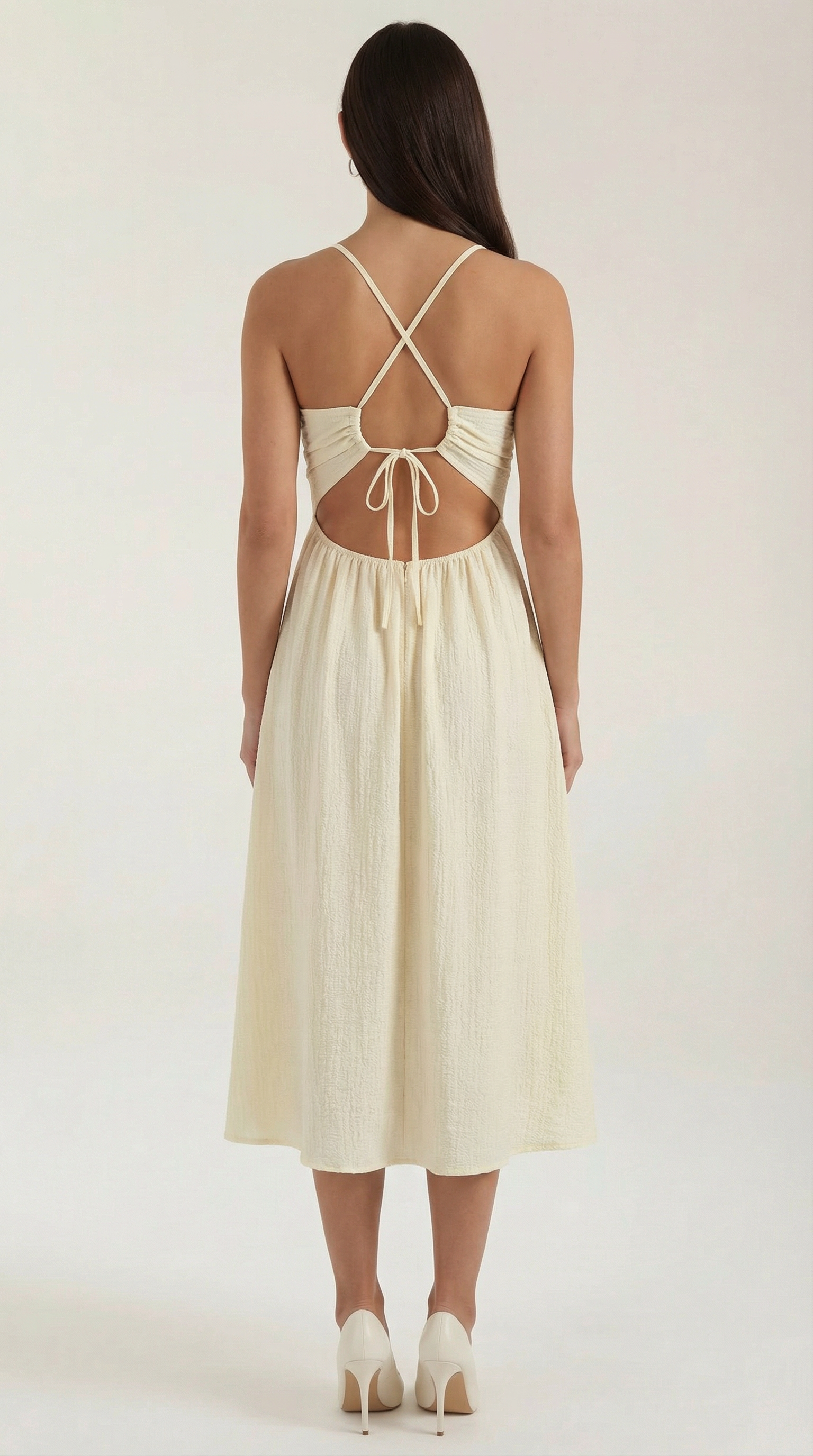 Abito Midi Donna | Collo all'Americana & Cut-Out Sensuale